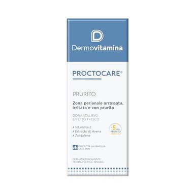 Dermovitamina Proctocare Prurito Anale - Crema Lenitiva per Prurito e Irritazioni - Sollievo da Arrossamenti e Fastidi Intimi - Con Estratto di Avena e Vitamina E - Per Tutta la Famiglia - 30ml