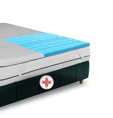 Nuvole di Sonno - Topper Serenity Matrimoniale 160x190 Ortopedico in Memory Foam Sfoderabile con Elastici Regolabili spessore 6 cm Correttore Made in Italy, Disp. Medico Detraibile nr. 2781798