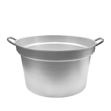 Sicignano | Set 2 Caldaie Ø 80 x 50h cm in Alluminio 99,5% Capacità 160L – Manici in Acciaio, Spessore 2-4 mm – Made in Italy, Ideale per Cotture Collettive, Catering e Produzioni Alimentari