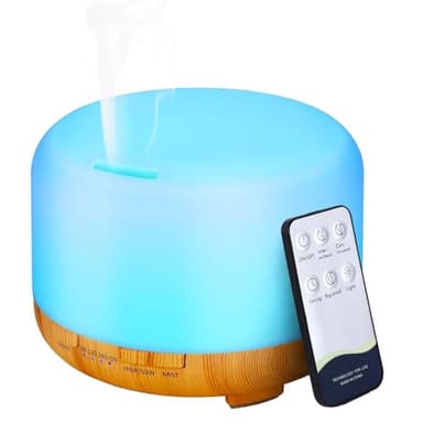 Diffusore di Oli Essenziali per Ambienti 300ml, Diffusore Aromi a Grana di Legno con Illuminazione LED, Aromaterapia e Purificazione dell’Aria