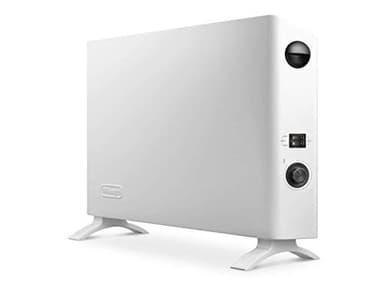 De'Longhi Termoconvettore, 3 Livelli di Potenza, Funzione Antigelo, Timer 24 Ore, Compatto con Maniglie per il Trasporto, Termostato di Sicurezza, Stanze Fino a 60 m3, 2000W, HSX2320, Bianco