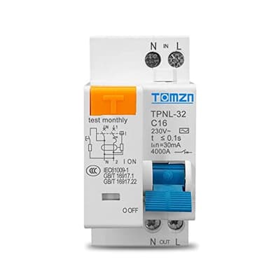 Salvavita Riarmo Automatico Interruttore differenziale 230V 1P+N con Protezione da dispersione di Corrente eccessiva e di cortocircuito RCBO MCB Differenziale Riarmo Automatico (Size : TPNL 25A)