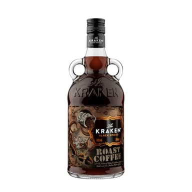 The Kraken Black Spiced Roast Coffee 70 cl - Una ricca miscela di rum caraibico, spezie esotiche e pregiati chicchi di caffè Arabica. 40% vol.