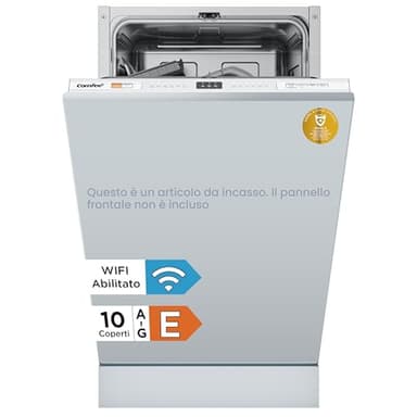 COMFEE' CDWEB914S-W Lavastoviglie da Incasso con 10 coperti, 8 Programmi, di avviamento ritardato, Funzione di Mezzo Carico, cloud wash, Asciugatura Extra - Inox