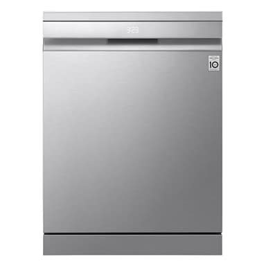 LG DF587HVS Lavastoviglie Libera Installazione Classe A -10%, 14 Coperti, Lavaggio a Vapore TrueSteam, LED Esterno, Sistema QuadWash, 4 Bracci Irroratori, Serie 5, Auto-Apertura, 43dB, Wi-Fi, Grigia