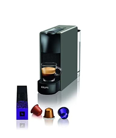 Krups Nespresso Essenza Mini XN110B, Macchina da caffè, Sistema Capsule Nespresso, Serbatoio acqua 0.6L, Grigio Scuro