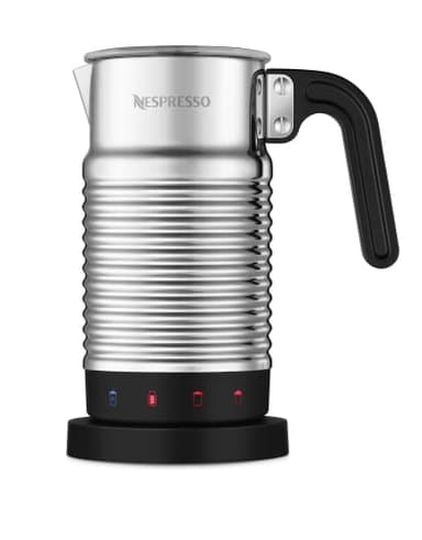NESPRESSO Aeroccino 4, Montalatte elettrico per cappuccino, 4 funzioni: schiuma calda leggera o densa, schiuma fredda e latte caldo, colore Nero