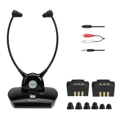 Retekess TA008 Cuffie Per Tv, Cuffie Per Tv Senza Fili Per Anziani, 2,4 G a Bassa Latenza, Amplificatore Uditivo, Doppia Batteria - 10 Ore Di Utilizzo, Amplificazione Del Suono TV Per Anziani