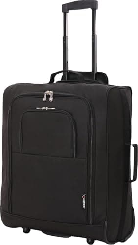 5 Cities British Airways Jet2 & easyJet Plus/Flexi, 56 x 45 x 25 cm, bagaglio a mano, 56 cm, 60 l, nero, nero, valigia