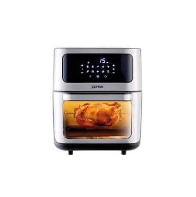 Zephir, Friggitrice ad Aria 12 L con Finestra di Controllo, 1800W, 10 Programmi, Preriscaldamento e Essicazione, Display LED, Funzione One-Touch, Temperatura 80/200°, Timer, 6 Accessori Inclusi
