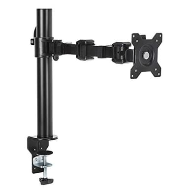 Amazon Basics Supporto per Singolo monitor, con montaggio a scrivania, braccio regolabile in altezza, in acciaio, Nero