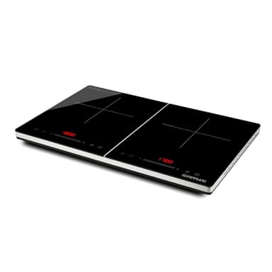 G3 Ferrari G10209 Energiko Duo Fornello a Induzione, 1800W +1700W, Design sottile, Temperatura regolabile, Booster, Timer, Display Digitale, Blocco di sicurezza, Nero/Grigio Argento