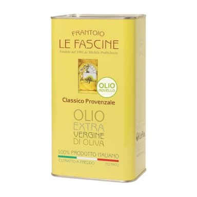 Le Fascine "Classico" - Olio Extravergine di Oliva 100% Italiano Estratto a Freddo Non Filtrato 100% Prodotto da Monocultivar Provenzale (3 Litri)