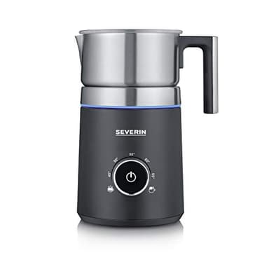 SEVERIN Montalatte Elettrico a Induzione, 700 ml, 500W, 3 programmi, Temperatura Regolabile, Funzione Cioccolata Calda, Anello Led, Contenitore Inox Lavabile, 18,5 x 15,8 x 27,5 cm, Nero - SM 3586