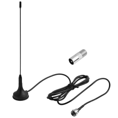 Antenna TV Interna DTA180 per Digitale Terrestre, HDTV Portatile, Compatibile con DTT DVB-T/DVB-T2, Supporta VHF UHF FM e DAB Radio - Base Magnetica, Cavo Coassiale