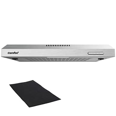 COMFEE' Aspirante 60 cm SLIF17SS-60 Cappa A LED Sottopensile Aspiratore A Parete Cappa Aspirazione Superiore 600 mm - Argento