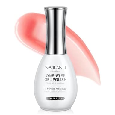 SAVILAND 15ML One-Step Smalto Semipermanente Unghie, 5 in 1 Rosa Trasparente Smalto Semipermanente Un Solo Passaggio Base Gel Colore e Top Coat Rinforzo, Facili e Veloci, per Manicure Fai da Te
