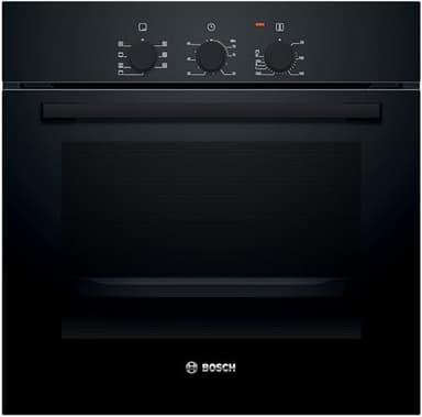 Bosch HBF011BA2 Serie 2, Forno da incasso, Aria Calda 3D: Cottura uniforme fino a 3 livelli, 3 manopole, Nero, 60 x 60 cm