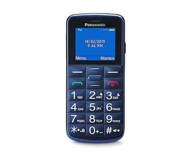 Panasonic KX-TU110 Cellulare Facilitato, Ampio Display a Colori, Dual SIM, Chiamate Prioritarie a Mani Libere, Resistente agli Urti, Batteria a Lunga Durata, Blu