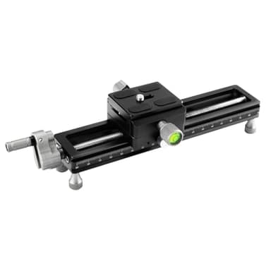 Fotopro Cursore a cremagliera di messa a fuoco Macro per riprese ravvicinate Fotografia Macro con piastra a sgancio rapido Cursore universale in lega di alluminio per fotocamera DSLR