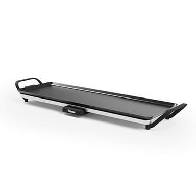 Tristar Griglia da tavolo slim L, Ampia superficie di cottura di 70 x 23 cm, Termostato regolabile, Manici rimovibili, Rivestimento antiaderente, BP-2668