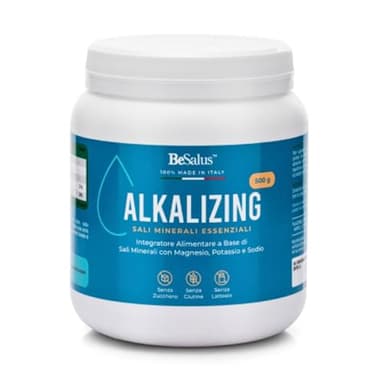BeSalus Alkalizing 500 g – Sali minerali alcalinizzanti senza zucchero, magnesio potassio sodio, equilibrio acido-base per uso quotidiano