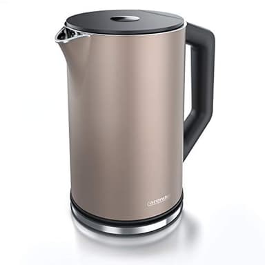 arendo - Bollitore Acqua Elettrico da 1.5L 2200W - Eco Controllo Temperatura - Temperatura Regolabile 40-100°C - Parete Doppia - in Acciaio Inossidabile - Senza BPA - Bronzo