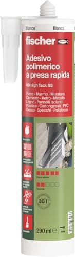 Fischer KD High Tack Sigillante Adesivo ad Altissima Presa Iniziale, Incolla e Sigilla, Forte e Veloce, Bianco