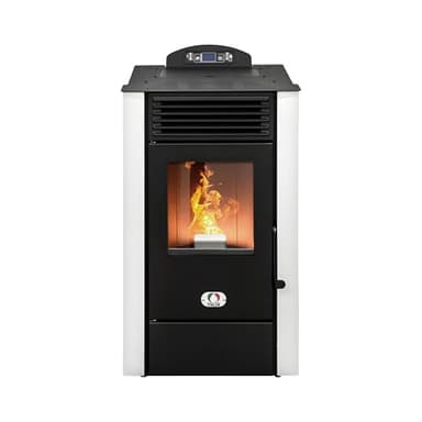 STUFE A PELLET ITALIA Alaska 10 KW | Stufa ad Aria Ventilata Efficienza 91% Scalda 85m² Autonomia 20H Programmabile 5 Velocità e Potenze Garanzia 24 Mesi Bianco