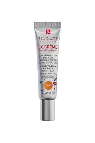 Erborian - CC Crème alla Centella Asiatica - Trucco per il Teint e Trattamento Illuminante ad Alta Definizione - Trattamento Cosmetico Coreano per il Viso con SPF 25 - Doré 15 ml