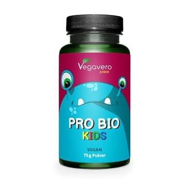 Fermenti Lattici Probiotici BAMBINI Vegavero® | 100% BIOLOGICI | Polvere INSAPORE | dai 3 ai 12 anni | Riequilibrio Flora Intestinale | Misurino incluso | Vegan