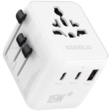 5 in 1 Adattatore Universale da Viaggio,Presa Universale da Viaggio con 1 USB A,2 USB C,1 Universale Presa,1 US/JP Presa,Adattatore Spina Internazionale per Italia UK US Australia Tailandia Messico