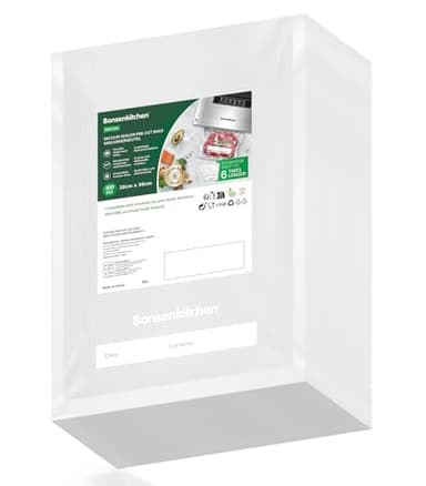 Bonsenkitchen Sacchetti Sottovuoto per Alimenti 100 Buste 20x30cm per Macchine Sottovuoto, Sacchetti Sottovuoto Goffrati per La Conservazione Degli Alimenti e La Cottura Sottovuoto, Senza BPA, VB3205