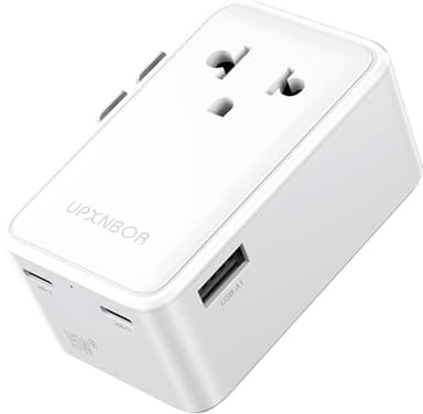 UPXNBOR Nuovo 2026 Adattatore Universale da Viaggio Ultra Sottile, Presa Universale da Viaggio con 1 USB-A e 2 USB-C, Adattatore Compatto presa Inglese/Americana/UK/USA/Australia/Giappone/Thailandia