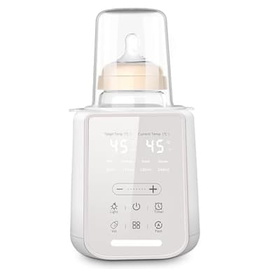 Vuxava Scaldabiberon Portatile 8-in-1, Sterilizzatore e Scaldapappa, Display LCD, Timer, Luce Notturna, Controllo Temperatura, per Casa e Auto