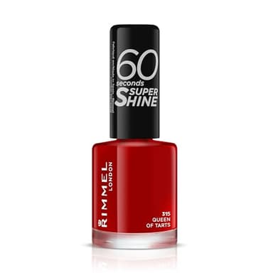 Rimmel 60 Seconds Super Shine Smalto, Smalto asciugatura rapida, Colore vibrante, A lunga tenuta, 8 ml, 315 Queen of Tarts!