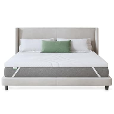 Novilla Topper 80x200, Topper Singolo in Memory Foam e Schiuma in Fibra di Bambù 5cm，Favorisce la Ventilazione e la Permeabilità All'aria, Buon Supporto, Eccellente Fascia Elastica Antiscivolo