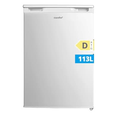 COMFEE' RCD113WH3EU(E) Frigorifero Combinato da 113L Frigorifero Compatto con Congelatore 4 Stelle (16L, -18°C/-8°C), Compressore Inverter, 35 dB, Bianco