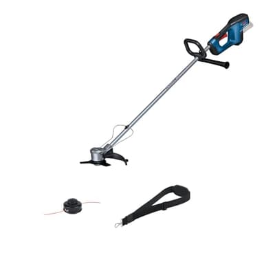 Bosch Professional 18V System Decespugliatore batteria GFR 18V-23 (motore brushless, diametro taglio 23 cm, inc. 1 gruppo bobina, 1 tracolla, set di lame per decespugliatore, guida protezione piante)