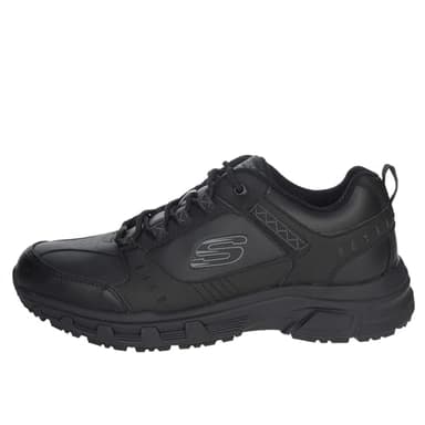 Skechers Oak Canyon Redwick Uomo Formatori, Black Leather Synthetic Textile Black Trim, 45 EU