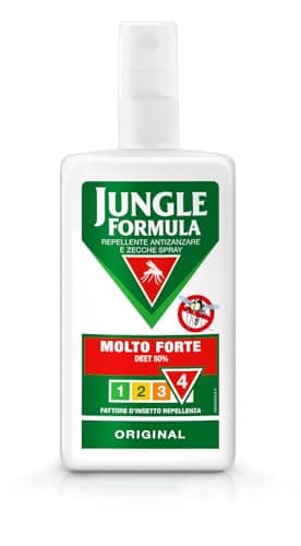 JUNGLE FORMULA Molto Forte Spray Antizanzare - Repellente Per Insetti Con Azione Protettiva Duratura - 9 ore di protezione - 75 ml