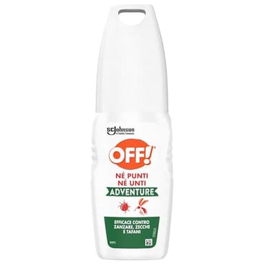 OFF! Adventure Vapo, Repellente antizanzare, zecche e tafani, Né Punti Né Unti, 100 ml