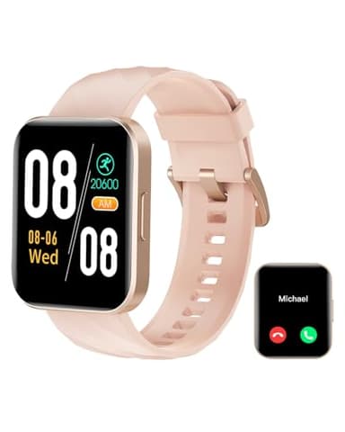 RUIMEN Smartwatch Donna Chiamate e Whatsapp Smart Watch con Saturimetro Contapassi Cardiofrequenzimetro Fitness Tracker Ciclo Mestruale Multisport Orologio Smart Android iOS Compatibile Rosa