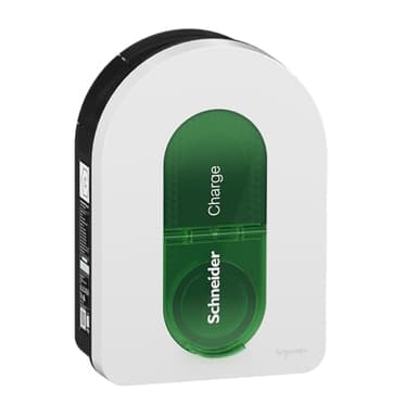 Schneider Electric Smart Wallbox Schneider Charge 22 kW, colonna di carica per auto elettrica, presa T2, 6 mA rilevamento app, controllo interno ed esterno, bianco