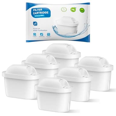 BREAUILL Cartucce Filtro Dell'acqua, Ricambio per Brita Maxtra Pro All-in-1, Maxtra+ Plus, Compatibili con Brita Marella Bollitore, Riducono Odori e Impurità (6)