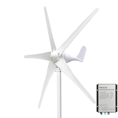 Generatore di turbina eolica 500W, 12V 24V Turbina eolica generatore AC PMG Businesses asse orizzontale Kit generatore di turbina con mppt regolatore eolico a 5 pale per ricarica domestica marina