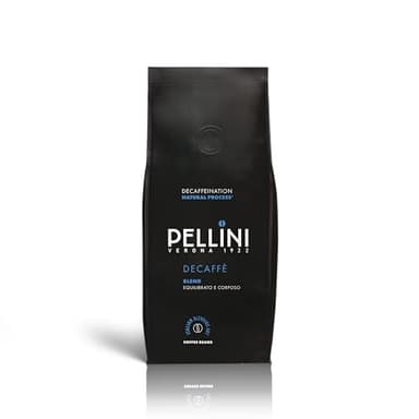 Pellini Decaffè Caffè Decaffeinato in Grani – Miscela Decaffeinata Aromatica, con Note di Frutta Secca, Tostatura Lenta per un Espresso Italiano Autentico e Cremoso, 200g