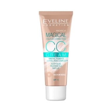 Eveline Cosmetics Magical Colour Correction CC Cream - Beige Medio 52, 30ml Fondotinta Multi-funzionale per Tutti i Tipi di Pelle, Idratazione Duratura e Finish Levigato