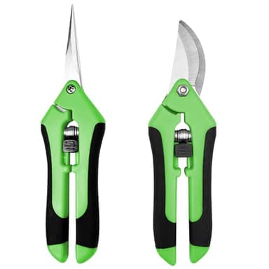 Chiluxendo 2 Pezzi Forbici Potatura Professionali, Cesoie Giardinaggio con Manico Ergonomico, Forbice da Potature, Forbici da Giardino, Pruning Shears con Blocco di Sicurezza, Cesoia per Potare