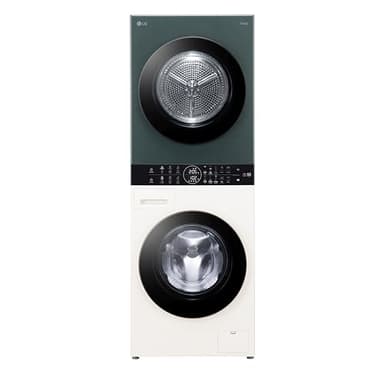 LG WashTower WT1210EGF Colonna Bucato, Lavatrice e Asciugatrice Insieme, Lavatrice 12 Kg Classe A -10% e Asciugatrice 10 kg Classe A+++, Pannello Unico, TurboWash360, Lavaggio a vapore, Beige Green